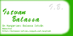 istvan balassa business card