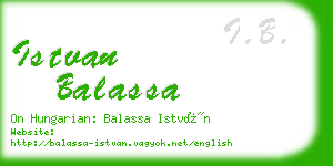 istvan balassa business card